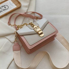 Style Loft Collection Gold Buckle Vegan Leather Diamond Chain Bag