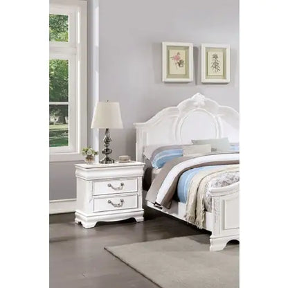 Style Loft Collection Classic White Solid Wood Nightstand