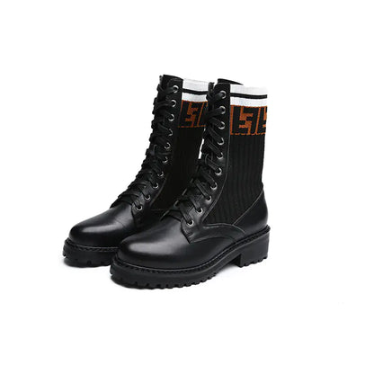 Style Loft Collection Knitted Leather Boots