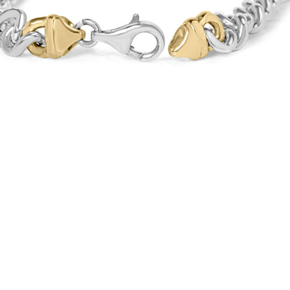 Style Loft Collection Curb Chain 10K Yellow Gold Plated .925 Sterling Silver 1/5 Ctw Diamond Bracelet (J-K Color, I2-I3 Clarity) - 7.5 Inches
