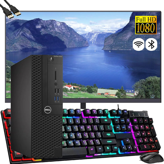 Style Loft Collection x DELL OptiPlex 3050 SFF Desktop Computer with 24" FHD Monitor Intel Core i5-7500T 16GB DDR4 RAM 512GB SSD WiFi Bluetooth Windows 10 Pro (Renewed)