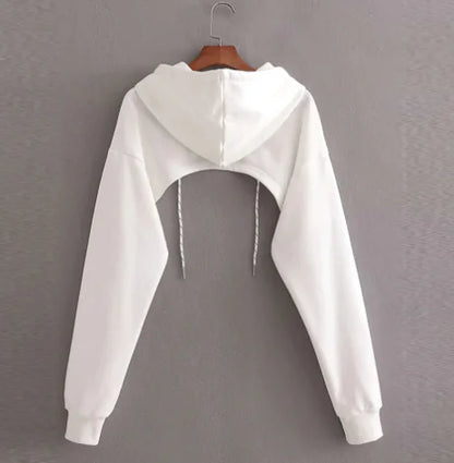 Style Loft Collection Cropped Hooded Long Sleeve Sweatshirt