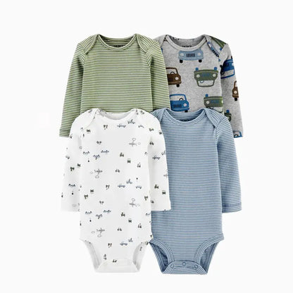 Style Loft Collection BabyStyle Lune Rosee 4-Pack Long Sleeve Infant Bodysuits