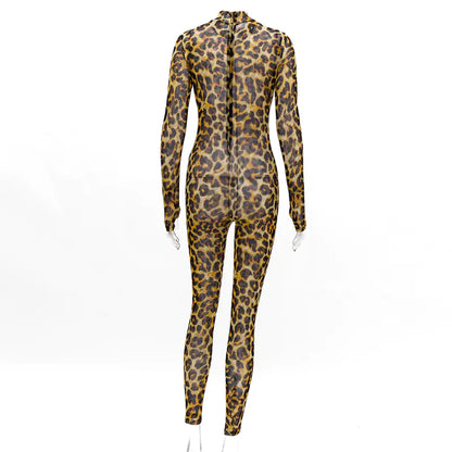 Style Loft Collection Papillon Noir Leopard Print Jumpsuit