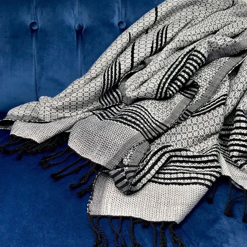 Style Loft Collection Silver Cambodia Tapestry Throw Blankets