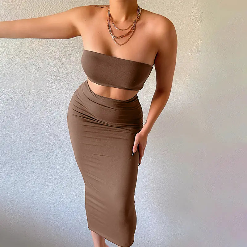 Style Loft Collection Signal Lookout Crop Top Two-Piece Set