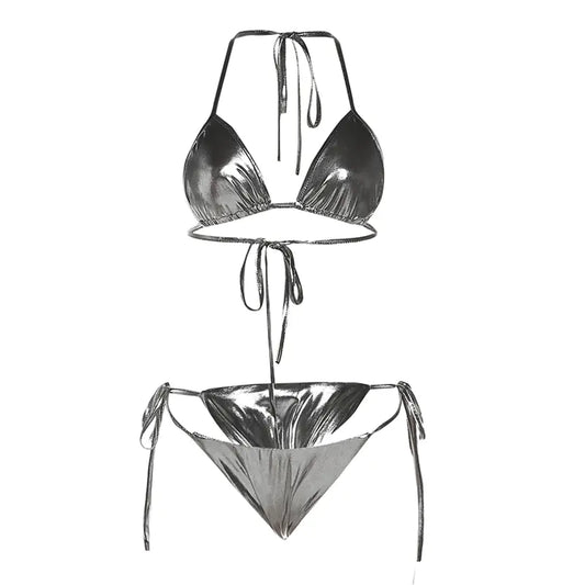 Style Loft Collection Starships Meant To Fly Backless Reflective Bikini Set