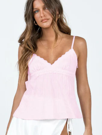 Style Loft Collection Pink Lace Crop Tank Top