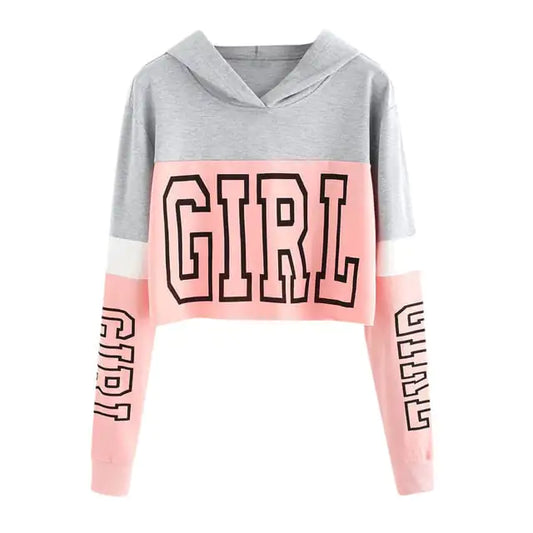 Style Loft Collection Girl Season Crop Top Hoodie Sweatshirt for Women