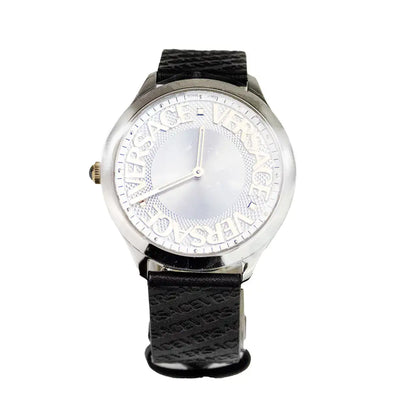 Style Loft Collection x Versace 38mm Silver Logo Halo Dial Embossed Leather Watch