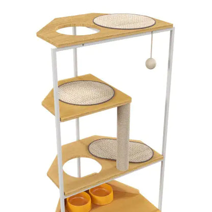 Style Loft Collection Feline Corner Funhouse with Feeder & Climber
