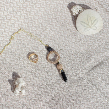 Style Loft Collection Black Agate Jute Necklace