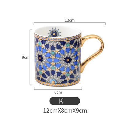 Style Loft Collection Moroccan Style Gold-Trimmed Ceramic Mug