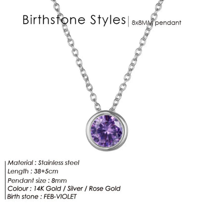 Style Loft Collection Stainless Steel Birth Gemstone Necklace