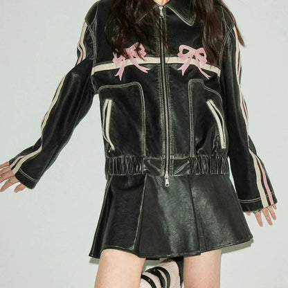 Style Loft Collection The Graces Rock and Roll Capital Leather Biker Jacket