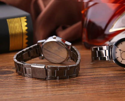 Style Loft Collection Black and Steel Band Couples Watch