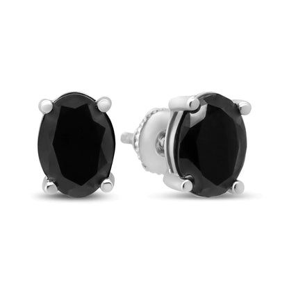Style Loft Collection Black Diamond 14K White Gold 1/2 Ctw Round Brilliant-Cut Classic 4-Prong Stud Earrings with Screw Backs (Fancy Color-Enhanced, I2-I3 Clarity)