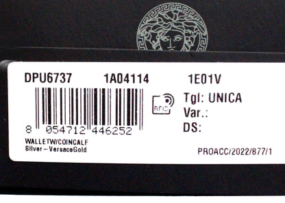 Style Loft Collection x Versace La Medusa Silver Metallic Smooth Leather Bifold Wallet