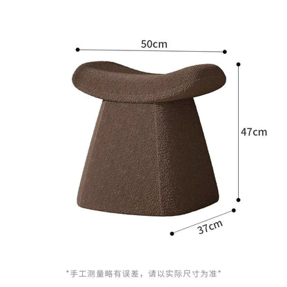 Style Loft Collection Plush Cashmere and Solid Wood Minimalist's Dream Vanity Stool