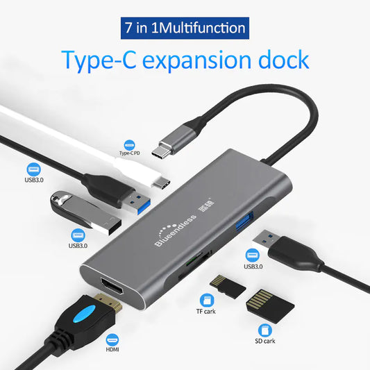 Style Loft Collection StyleTech 7 Port Multifunctional Type-C, USB, HDMI Hub