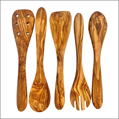 Style Loft Collection 5 Piece Olive Wood Kitchen Servers Set