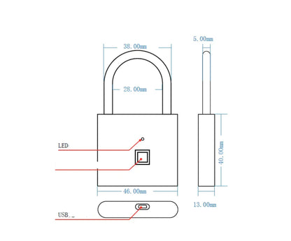 Style Loft Collection SecureStyle SmartTouch Fingerprint Padlock