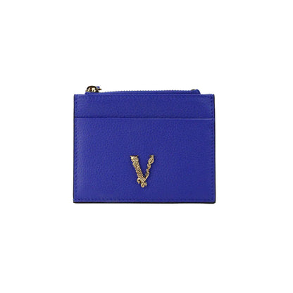 Style Loft Collection x Versace Virtus Royal Blue Slim Leather Card Case Wallet