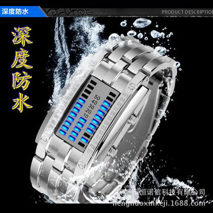 Style Loft Collection Waterproof LED Stainless Steel Couples Watch
