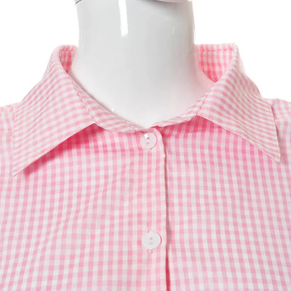 Style Loft Collection Autumn Hayride Checkered Crop Top Short Set