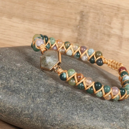 Style Loft Collection Ancient Traditions Agate Hexagonal Braided Bracelet