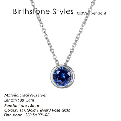 Style Loft Collection Stainless Steel Birth Gemstone Necklace