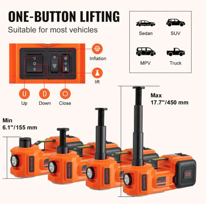 Style Loft Collection AutoStyle 5-Ton Hydraulic Electric Car Jack and Tire Inflator