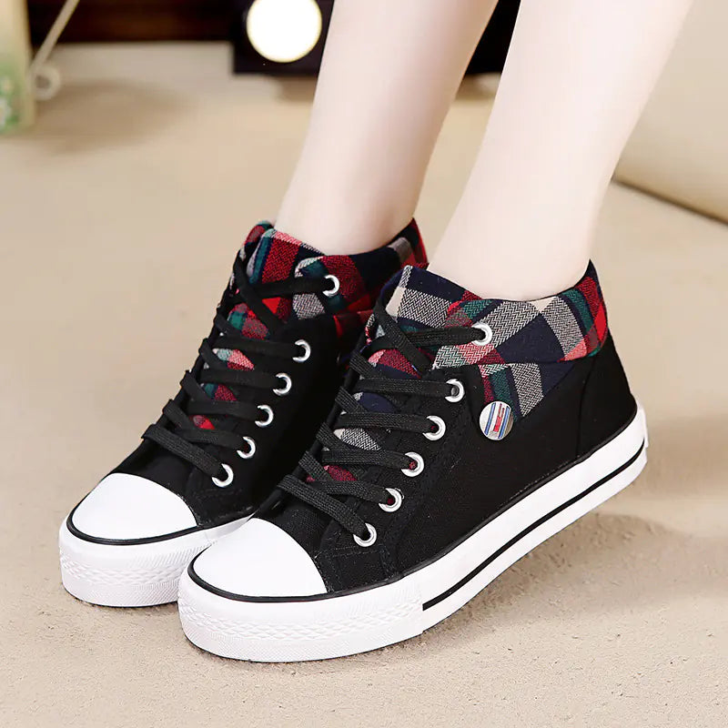 Style Loft Collection Plaid High-Top Canvas Steppers