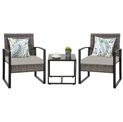 Style Loft Collection 3-Piece Grey Rattan Outdoor Set