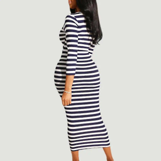 Style Loft Collection Glam Striped Midi Dress