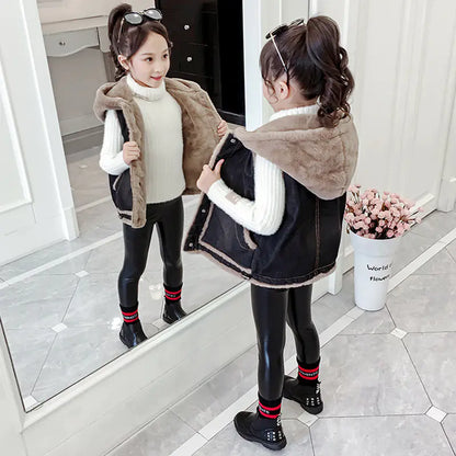Style Loft Collection Children's Thick Hooded Denim Vest
