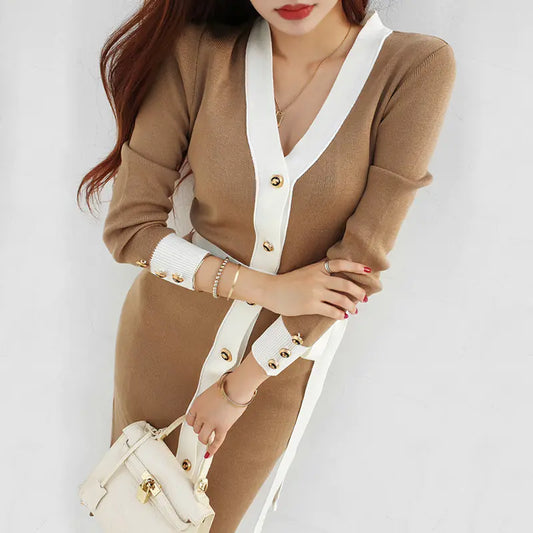 Style Loft Collection Summer in San Juan Executive-Fit Knitted Button Dress