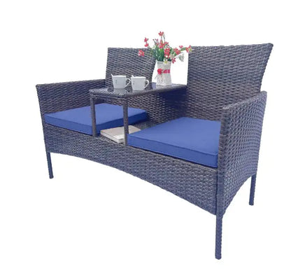 Style Loft Collection Rattan Garden Lounge Set with Glass Table
