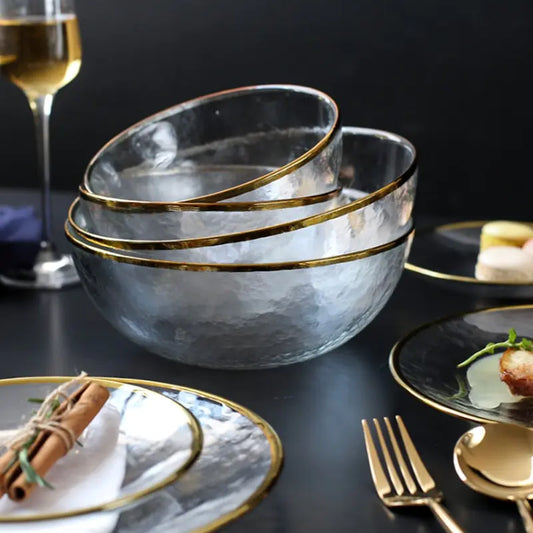 Style Loft Collection Gold-Trimmed Glass Bowl