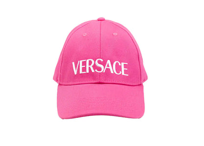 Style Loft Collection x Versace Hot Pink Cotton Embroidered Logo Adjustable Baseball Hat