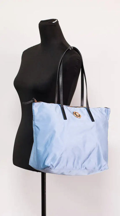 Style Loft Collection x Versace Portuna Medusa Medium Cornflower Blue Nylon Leather Tote