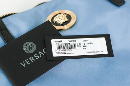 Style Loft Collection x Versace Portuna Medusa Medium Cornflower Blue Nylon Leather Tote