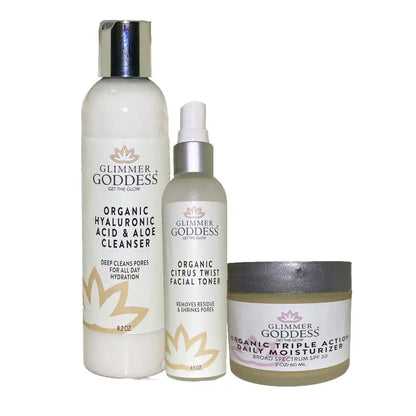 Style Loft Collection Organic 3 Step Anti-Aging Cleanse, Tone, and Moisturizing Starter Kit