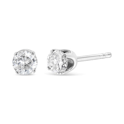 Style Loft Collection Brilliant-Cut 14K White Gold 5/8 Ctw Round Lab Grown Diamond Classic 4-Prong Push back Stud Earrings (F-G Color, VS1-VS2 Clarity)