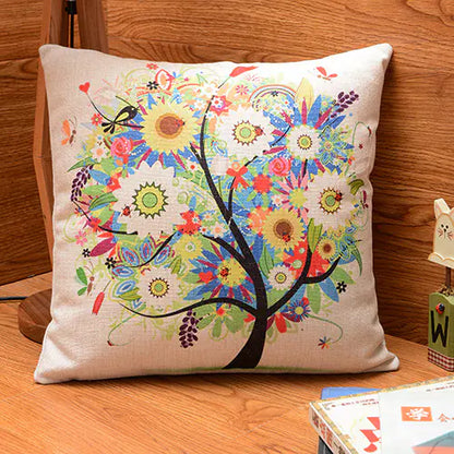 Style Loft Collection Artistic Floral Cotton Linen Pillow Cushion