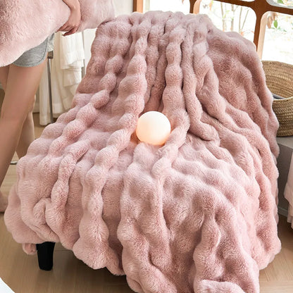 Style Loft Collection Rabbit Fur Velvet Blanket