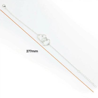 Style Loft Collection Double Heart Arrow Shape Ankle Bracelet