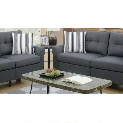 Style Loft Collection Solid Pine Charcoal 2pc Living Room Furniture Set
