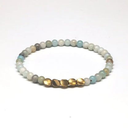 Stylel Loft Collection Natural Agate & Bronze Beaded Bracelet