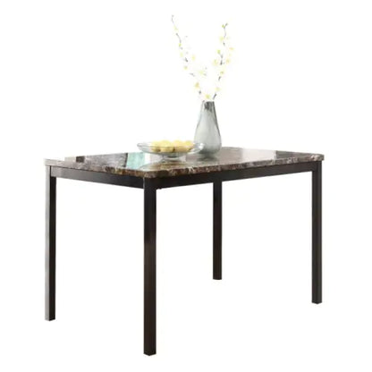 Style Loft Collection 5-Piece Black Marble-Top Metal Dining Set